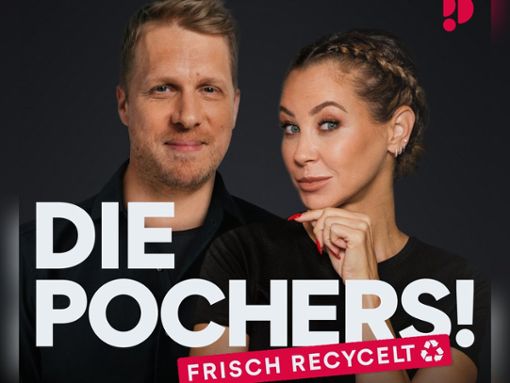Oliver Pocher und Alessandra Meyer-Wölden werden auch in den kommenden zwei Jahren gemeinsam in ihrem Podcast Die Pochers! Frisch recycelt zu hören sein. Foto: Podimo