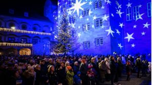 Ein beeindruckender Arkadenhof: die Stuttgarter Hymnus-Chorknaben singen zur Eröffnung des Weihnachtsmarktes im  Alten Schloss. Foto: Lichtgut  /Ferdinando Iannone