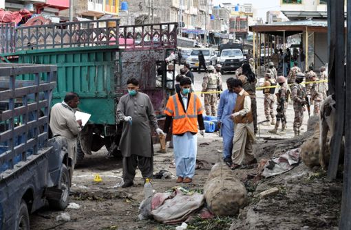 Die Bombe explodierte auf einem belebten Obstmarkt in Quetta. Foto: AFP
