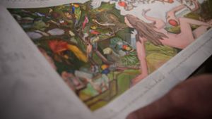 Adam und Eva im Paradies: Eine Szene  in der  Wiedmann-Bibel Foto: dpa