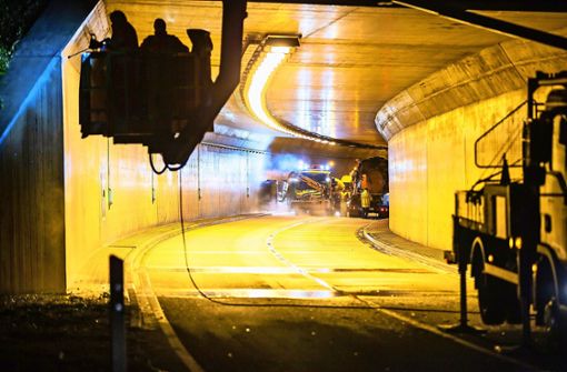 Der Tunnel Hochbergfeld bei Großbottwar ist in der Nacht auf Dienstag an der Reihe gewesen. Foto: KS-Images.de / Karsten Schmalz/Karsten Schmalz