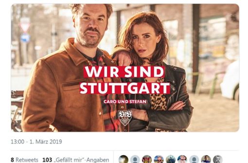 Caro und Stefan sind unter den Protagonisten der neuen VfB-Kampagne. Foto: Screenshot Twitter/@VfB