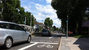 Der Radweg entlang der Waiblinger Straße ist erneut  Thema in der Lokalpolitik. Foto: Annina Baur
