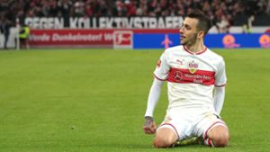 Anastasios Donis war der Matchwinner beim VfB-Spiel gegen Ausgburg. Foto: Pressefoto Baumann