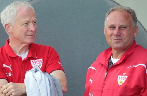 Die ehemaligen Jugendleiter des VfB: Frieder Schrof (links) und Thomas Albeck. Foto: Pressefoto Baumann