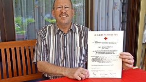 Gerhard Wäschle verträgt das Blutspenden inzwischen problemlos. Foto: Leonie Schüler