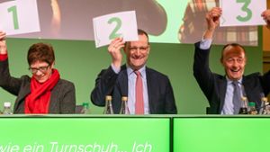 Wer wird die bisherige CDU-Parteivorsitzende Angela Merkel beerben: Annegret Kramp-Karrenbauer, Jens Spahn (Mitte) oder Friedrich Merz? Foto: Getty Images