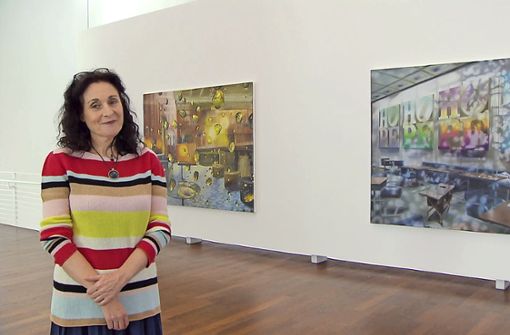 Karin Kneffel in ihrer Ausstellung im Museum Frieder Burda in Baden-Baden Foto: swr
