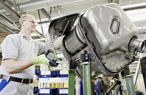 Produktion von Euro-6 Abgasanlagen für Nutzfahrzeuge im Eberspächer-Werk Wilsdruff bei Dresden: Sie waren der Wachstumstreiber im vergangenen Jahr Foto: Eberspächer