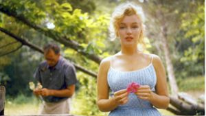 1957 in Amagansett, New York: Marilyn Monroe mit ihrem Ehemann Arthur Miller beim Blumenpflücken Foto: Getty