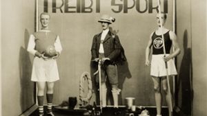 Reklame-Ausstellung zum 50-jährigen Bestehen von Sport-Breitmeyer im September 1932. Foto: Breitmeyer Citysoccer