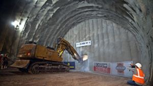 Tunneldurchschlag bei Stuttgar 21. Es wird weitergebaut und weitergestritten. (Archivbild) Foto: dpa/Sebastian Gollnow