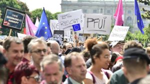 In der Wiener Innenstadt haben Demonstranten gegen die Regierung protestiert. Foto: dpa