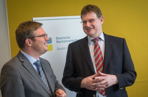SPD-Rentenexperte Martin Rosemann (li.) und Andreas Schwarz, Chef der Rentenversicherung Baden-Württemberg, versprechen sich viel von der neuen Flexi-Rente. Foto: Lichtgut/Max Kovalenko