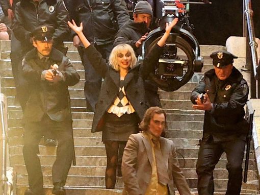 Lady Gaga und Joaquin Phoenix bei den Dreharbeiten zur Fortsetzung von Joker. Foto: imago/Cover-Images