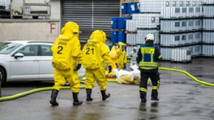 Rund 50 Feuerwehrleute waren wegen giftigem Chlorgas am Donnerstag in Asperg im Einsatz. Foto: 7aktuell.de/Nils Reeh/7aktuell.de | Nils Reeh