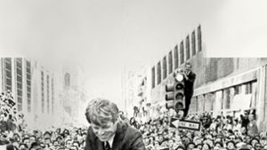 Robert Kennedy 1968 bei  seinem Präsidentschaftswahlkampf – kurz bevor er erschossen wurde. Foto: AP