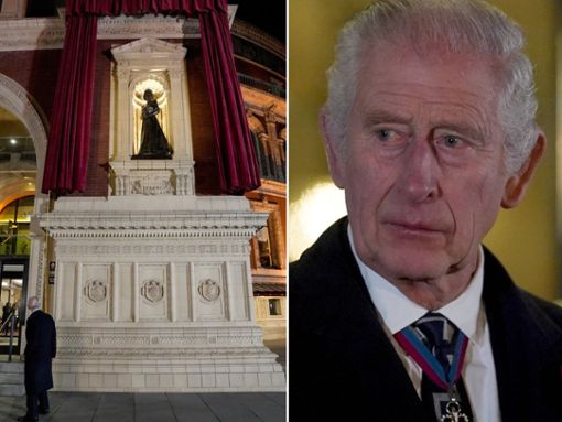 König Charles III. bei der Enthüllung der Statue zu Ehren seiner verstorbenen Mutter. Foto: Getty/MAJA SMIEJKOWSKA/POOL/AFP / Imago Images/i Images