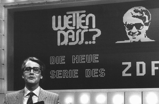 Frank Elstner 1981 bei der allerersten „Wetten, dass . . ?“-Sendung Foto: dpa