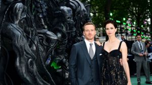 Die Hauptdarsteller Michael Fassbender und Katherine Waterston bei der Weltpremiere von „Alien: Covenant“ in London“. Foto: PA Wire