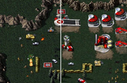 Links ist die alte, rechts die neue Grafik von Command & Conquer zu sehen. Für Remaster wurden alle Einheiten- und Gebäudemodell neu gestaltet. Foto: EA