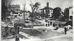 So sah der Marktplatz nach der Bombardierung aus. Foto: Stadtarchiv Sindelfingen