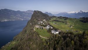 Hier im Bürgenstock Resort oberhalb des Vierwaldstättersees soll die Friedens-Konferenz stattfinden. Foto: Michael Buholzer/KEYSTONE/dpa