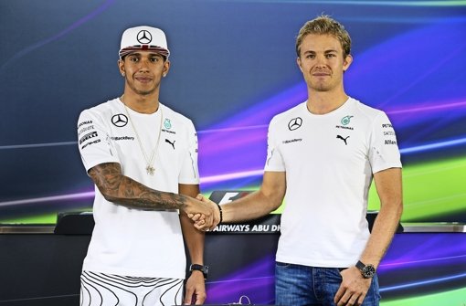 Das Duell um den WM-Titel: Lewis Hamilton (li.) gegen Nico Rosberg Foto: Getty