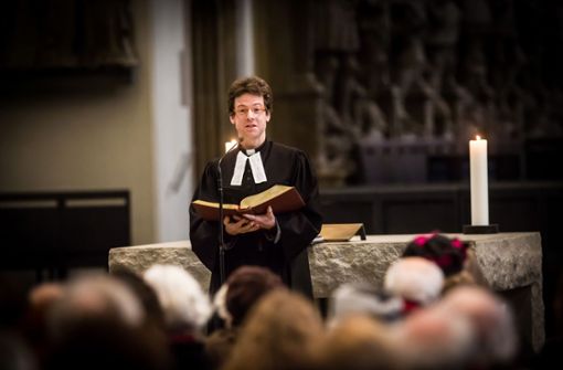 Matthias Vosseler bei einer Predigt in der Stiftskriche (Archivbild) Foto: Lichtgut