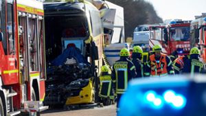 Schwerer Unfall auf der Autobahn bei Limburg. Foto: dpa