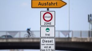 Ein Fahrverbot-Schild in Stuttgart. Foto: dpa