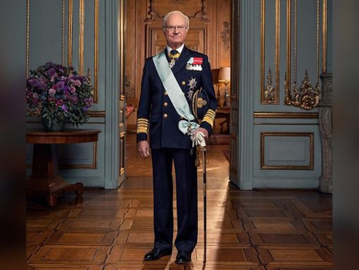 Dieses Bild von Carl Gustaf stellte das schwedische Königshaus zu den Glückwünschen. Foto: Thron Ullberg/Königl. Hof