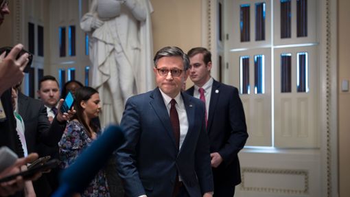 Den republikanischen Vorsitzenden des Repräsentantenhauses, Mike Johnson, könnten die Ukraine-Hilfen den Job kosten. Foto: J. Scott Applewhite/AP/dpa