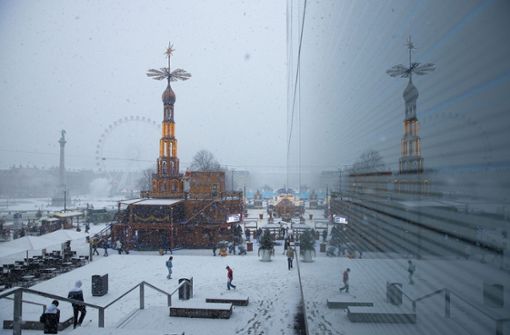 Der Kessel ist am Mittwoch in winterliches Weiß gehüllt. Foto: Lichtgut/Leif Piechowski/Leif Piechowski