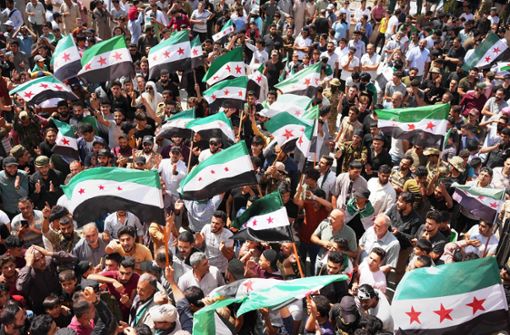 Tausende Menschen in mehreren Provinzen Syriens demonstrieren seit Tagen die Regierung von Präsident Baschar al-Assad. Foto: AFP/Rami Al Sayed