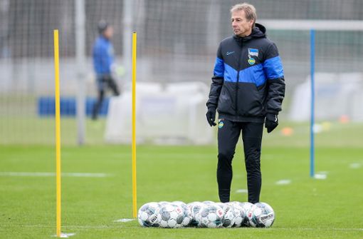 Hat hohe Ziele mit der Hertha: Trainer Jürgen Klinsmann. Foto: dpa/Andreas Gora