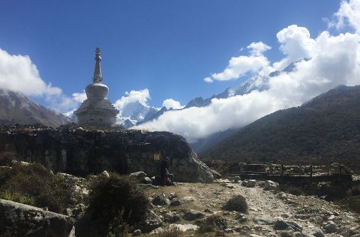 Der Blick auf die schneebedeckten Himalaja-Gipfel ist ein Grund, warum das Langtang-Tal  bei Trekking-Touristen so beliebt ist. Foto: Gabriele Kiunke