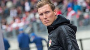 VfB-Trainer-Hannes Wolf hat seinen Kader für das Aue-Spiel bekanntgegeben. (Archivbild) Foto: Bongarts