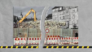 Abrisse prägen bis heute Stuttgarts Stadtkern. Doch nun läuft eine Bauwende  an. Foto: Imago/Arnulf Hettrich/Collage: Jana Gäng