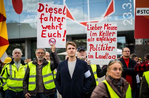 Proteste gegen Diesel-Fahrverbote in Stuttgart Foto: dpa