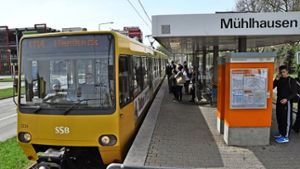 Wenn die U 14 künftig in Mühlhausen endet, muss die Haltestelle umgebaut werden. Sie wird verschoben und mit neuen Zugängen versehen. Foto: Georg Linsenmann