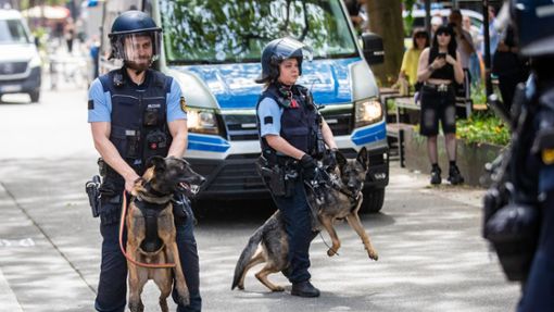 Polizisten am 1. Mai in Stuttgart im Einsatz Foto: Lichtgut/Christoph Schmidt