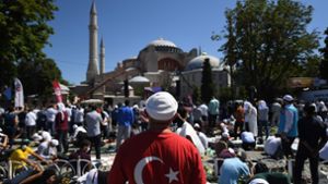 Erdogan hatte die Umwandlung der früheren byzantinischen Kathedrale in eine Moschee angeordnet. Foto: AFP/OZAN KOSE