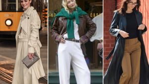 Olivia Palermo, Gigi Hadid und Emily Ratajkowski überzeugen mit stylischen Outfits, die für das wechselhafte Aprilwetter geeignet sind. Foto: imago/ABACAPRESS / imago/Cover-Images / imago/Cover-Images