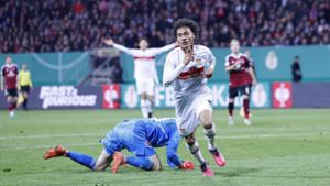 Enzo Millot hat den VfB Stuttgart ins DFB-Halbfinale geschossen. In unserer Bildergalerie bewerten wir alle eingesetzten Spieler mit einer Einzelkritik. Foto: dpa/Daniel Löb