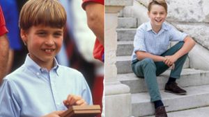 Die Topffrisur ist heute passé, aber sonst ist die Ähnlichkeit frappierend: Prinz William (links) im ähnlichen Alter wie Prinz George. Foto: Imago/ZUMA Wire/AFP PHOTO / KENSINGTON PALACE PALACE / MILLIE PILKINGTON