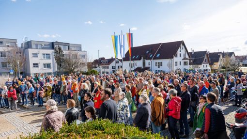 Die Demo für Demokratie in Schönaich. Foto: /Stefanie Schlecht