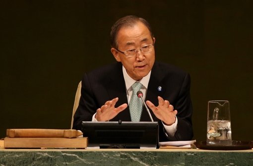 UN-Generalsekretär Ban Ki-Moon auf dem UN-Klimagipfel in New York. Foto: dpa