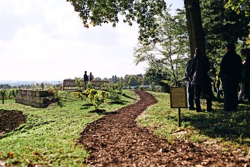 Neuer Ruhepunkt im Hohenheimer Park  mit Blick auf die Filder Foto: Lichtgut/Verena Ecker