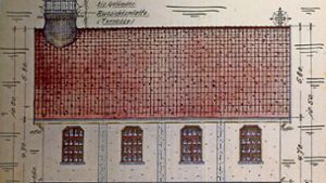 Das Bild zeigt einen Plan für den Bau der Turnhalle im Jahr 1910/11. Die Geschichte der Turnhalle sei für den Ort wichtig, sagt der Stettener Albrecht Koch. Foto: privat